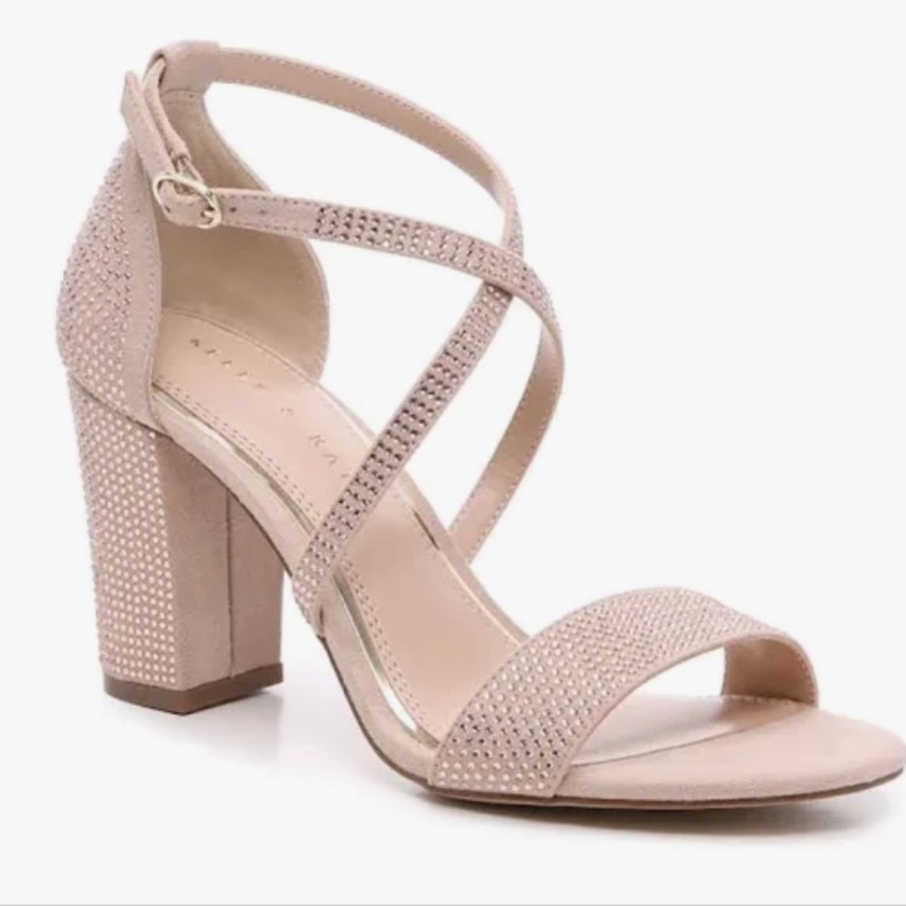 Kelly & Katie Rose Gold Rhinestone Heels. Size 8